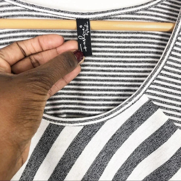 Fashque Studio | Multi Stripe Peplum Style Top - Picture 2 of 5